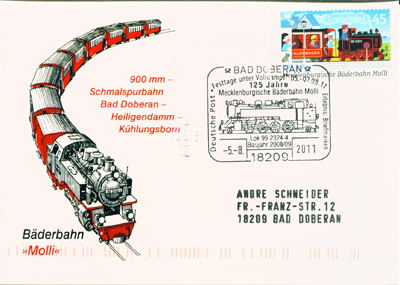 Beleg mit Sonderbriefmarke und Sonderstempel